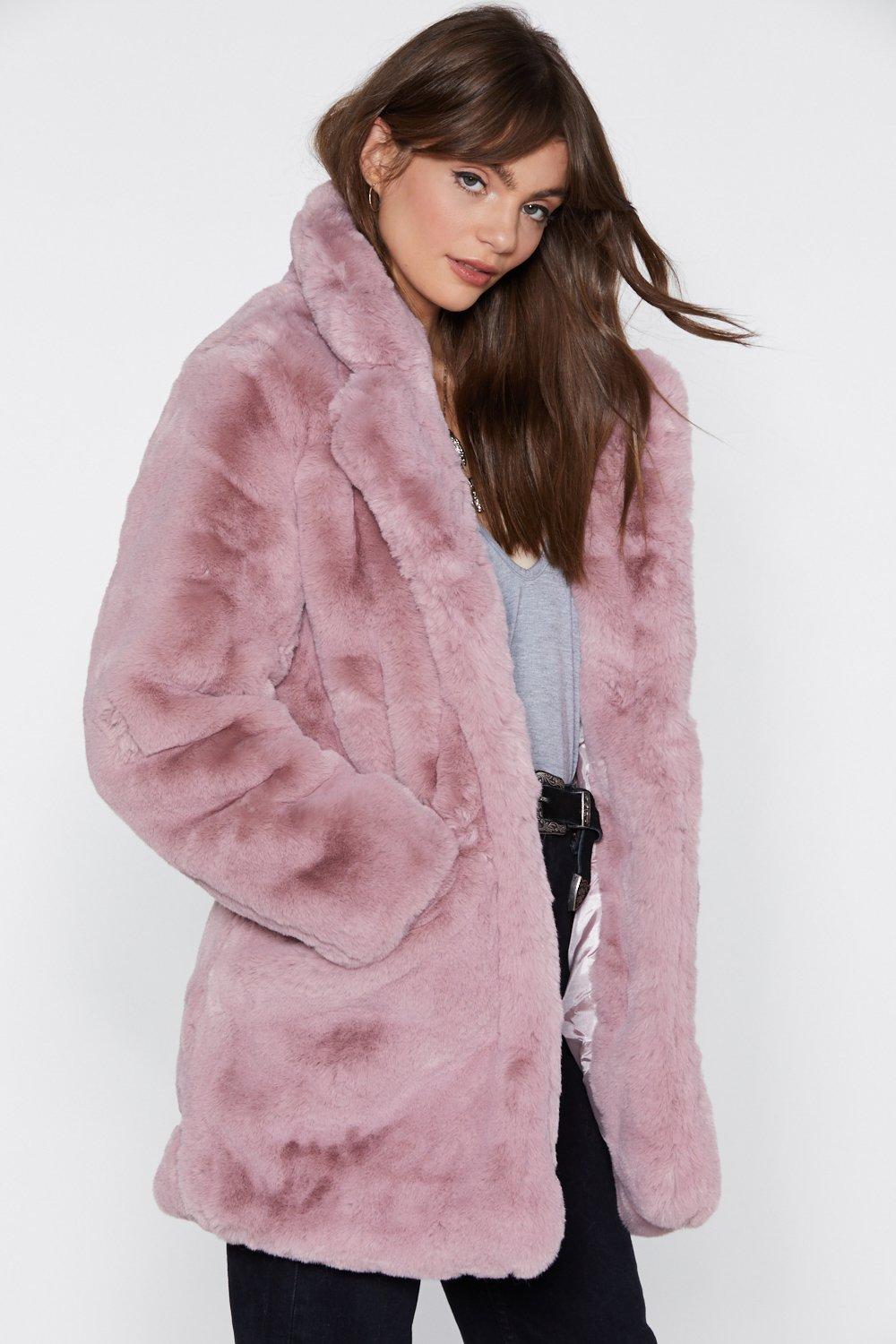 Mid Length Oversized Faux Fur Coat Nasty Gal